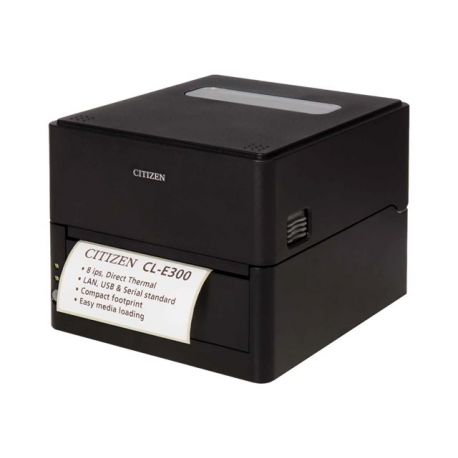 Citizen CL-E300 - Label printer - direct thermal - Roll (11.8 cm) - 203 dpi - up to 200 mm / sec - USB 2.0, LAN, RS232C - cutter - black - 1