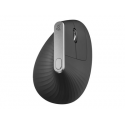 Logitech MX Vertical - Vertical mouse - ergonomic - optical - 6 buttons - wireless, wired - Bluetooth, 2.4 GHz - USB wireless receiver - graphite