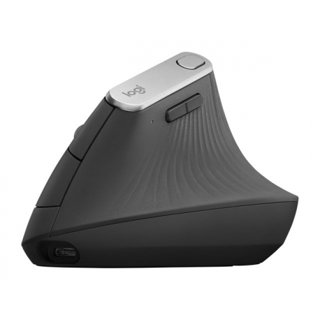 Logitech MX Vertical - Vertical mouse - ergonomic - optical - 6 buttons - wireless, wired - Bluetooth, 2.4 GHz - USB wireless receiver - graphite - 1