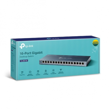TP-Link TL-SG116 - Switch - 16 x 10 / 100 / 1000 - desktop - 3