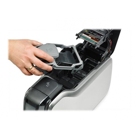Zebra ZC300 - Plastic card printer - colour - Duplex - dye sublimation / thermal transfer - CR-80 Card (85.6 x 54 mm) - 300 dpi - up to 900 cards / hour (mono)  /  up to 200 cards / hour (colour) - capacity: 100 cards - USB 2.0, LAN - 5