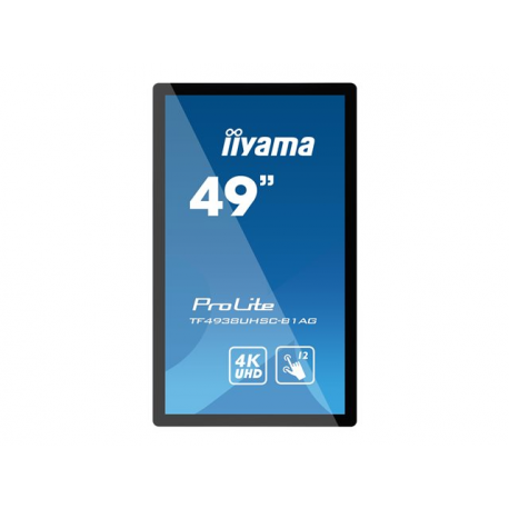 iiyama ProLite TF4938UHSC-B1AG - 49" Diagonal Class (48.5" viewable) LED-backlit LCD display - interactive digital signage - with touchscreen (multi touch) - 4K UHD (2160p) 3840 x 2160 - matte black - 1