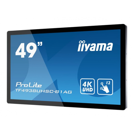 iiyama ProLite TF4938UHSC-B1AG - 49" Diagonal Class (48.5" viewable) LED-backlit LCD display - interactive digital signage - with touchscreen (multi touch) - 4K UHD (2160p) 3840 x 2160 - matte black - 2