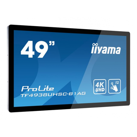 iiyama ProLite TF4938UHSC-B1AG - 49" Diagonal Class (48.5" viewable) LED-backlit LCD display - interactive digital signage - with touchscreen (multi touch) - 4K UHD (2160p) 3840 x 2160 - matte black - 3
