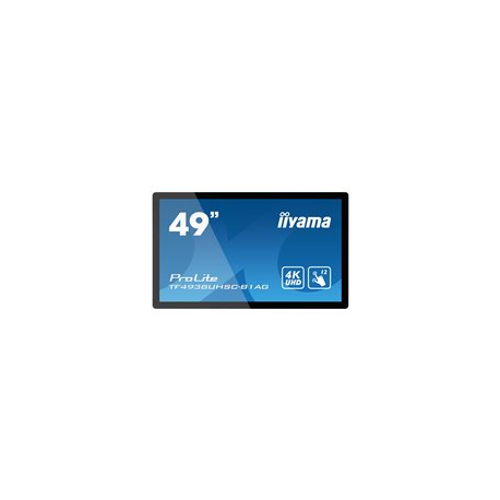 iiyama ProLite TF4938UHSC-B1AG - 49" Diagonal Class (48.5" viewable) LED-backlit LCD display - interactive digital signage - with touchscreen (multi touch) - 4K UHD (2160p) 3840 x 2160 - matte black - 14