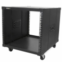 StarTech.com 9U Open Frame Rack with Wheels - 4 Post 23" Deep Portable Open Frame Cabinet for 19" Network, Data & Server Equipment - 220 lbs capacity (RK960CP) - Rack - black - 9U - 23"