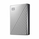 WD My Passport Ultra WDBFTM0040BSL - Hard drive - encrypted - 4 TB - external (portable) - USB 3.0 (USB-C connector) - 256-bit AES - silver
