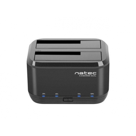 Natec Kangaroo DUAL - HDD docking station with clone function - bays: 2 - 2.5"  /  3.5" shared - SATA 6Gb / s - USB 3.0 - black - 1