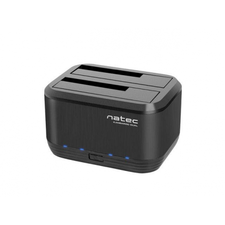 Natec Kangaroo DUAL - HDD docking station with clone function - bays: 2 - 2.5"  /  3.5" shared - SATA 6Gb / s - USB 3.0 - black - 8