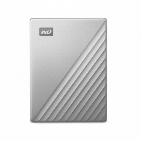 WD My Passport Ultra for Mac WDBPMV0040BSL - Hard drive - encrypted - 4 TB - external (portable) - USB 3.0 (USB-C connector) - 256-bit AES - silver - 5