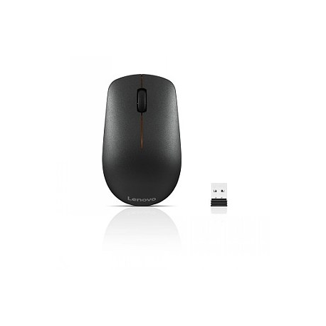 Lenovo 400 - Mouse - right and left-handed - optical - 3 buttons - wireless - 2.4 GHz - USB wireless receiver - black - for IdeaCentre AIO 3 24; IdeaPad 1 14; 3 14; 5 14; 5 Pro 14; ThinkBook 14s Yoga G2 IAP; V15 - 0