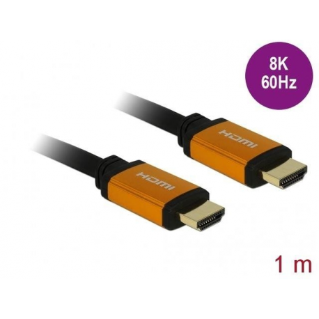 Delock - HDMI cable - HDMI male to HDMI male - 1 m - triple shielded - black, gold - 8K support - 3