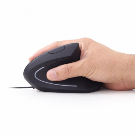 Gembird MUS-ERGO-01 - Vertical mouse - ergonomic - optical - 6 buttons - wired - USB - black - 1