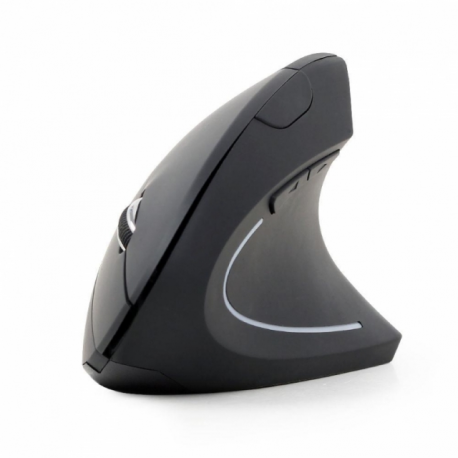Gembird MUSW-ERGO-01 - Vertical mouse - ergonomic - right-handed - 6 buttons - wireless - 2.4 GHz - USB wireless receiver - black - 6