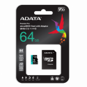 ADATA Premier Pro V30S - Flash memory card (SD adapter included) - 64 GB - A2  /  Video Class V30  /  UHS-I U3  /  Class10 - microSDXC UHS-I
