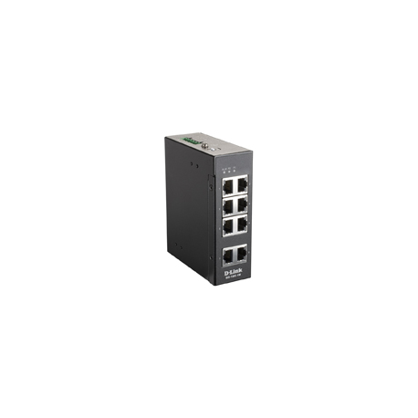 D-Link DIS 100E-8W - Switch - unmanaged - 8 x 10 / 100 - DIN rail mountable, wall-mountable - DC power - 0