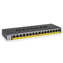 NETGEAR GS116LP - Switch - 16 x 10 / 100 / 1000 (PoE+) - desktop, rack-mountable, wall-mountable - PoE+ (76 W) - DC power