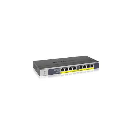 NETGEAR GS108PP - Switch - 8 x 10 / 100 / 1000 (PoE+) - desktop, rack-mountable, wall-mountable - PoE+ (123 W) - DC power - 0
