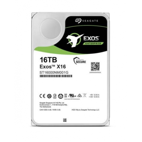 Seagate Exos X16 ST16000NM001G - Hard drive - 16 TB - internal - SATA 6Gb / s - 7200 rpm - buffer: 256 MB - 0