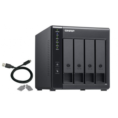 QNAP TR-004 - Hard drive array - 0 TB - 4 bays (SATA-300) - USB 3.2 Gen 1 (external) - 2