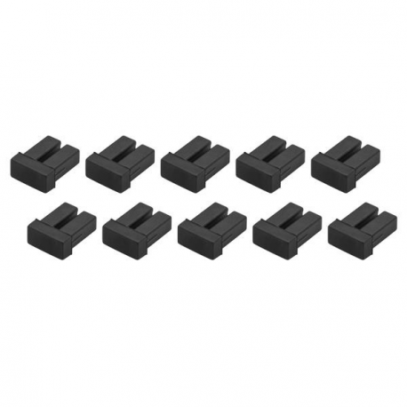 StarTech.com LC SFP Dust Covers 10pk - Fiber Optic Dust Caps - SFP Port Dust Covers (SFPLCCAP10) - Dust cover - black (pack of 10) - 0