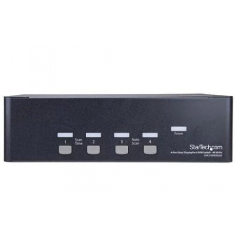 StarTech.com DisplayPort KVM - 4 port - 4K 60Hz - Dual Monitor KVM - DisplayPort Switch - KVM DisplayPort - Desktop KVM Switch (SV431DPDDUA2) - KVM / audio / USB switch - 4 x KVM / audio / USB - 1 local user - desktop, rack-mountable - 1