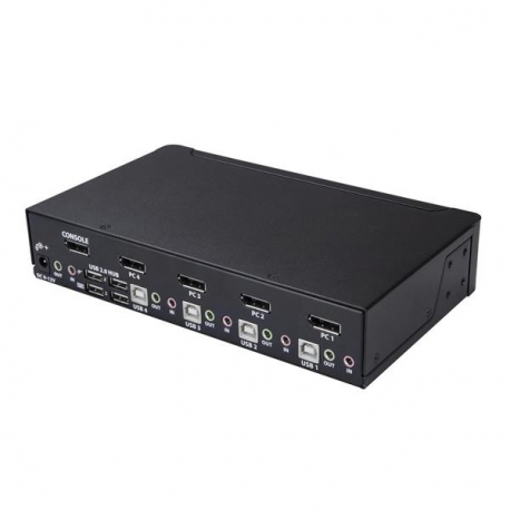 StarTech.com 4 Port DisplayPort KVM Switch, 4K 60Hz, Single Display, Dual Port UHD DP 1.2 USB KVM Switch with Integrated USB 2.0 Hub and Audio, Dell, HP, Apple, Lenovo, TAA Compliant - Keyboard / Video / Mouse Switch (SV431DPUA2) - KVM / audio switch - 4 x KVM / audio - 1 local user - desktop - AC 100 - 240 V - 0