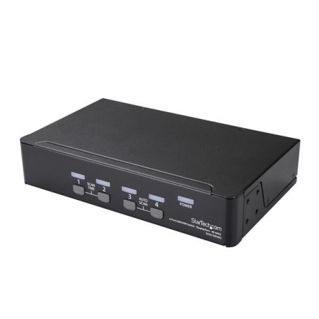 StarTech.com 4 Port DisplayPort KVM Switch, 4K 60Hz, Single Display, Dual Port UHD DP 1.2 USB KVM Switch with Integrated USB 2.0 Hub and Audio, Dell, HP, Apple, Lenovo, TAA Compliant - Keyboard / Video / Mouse Switch (SV431DPUA2) - KVM / audio switch - 4 x KVM / audio - 1 local user - desktop - AC 100 - 240 V - 4