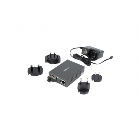 StarTech.com Multimode SC Fiber Media Converter for 10 / 100 / 1000 Network, 550m Range, Gigabit Ethernet, 850nm, Full Duplex Gigabit Ethernet Media Converter, Fiber Optic Media Converter - Ethernet Over Fiber (MCMGBSCMM055) - Fibre media converter - GigE - over fibre optic - 1000Base-SX, 100Base-TX, 1000Base-T - RJ-45 / SC multi-mode - up to 550 km - 850 nm - 3