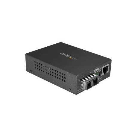 StarTech.com Singlemode (SM) SC Fiber Media Converter for 10 / 100 / 1000 Network, 10km, Gigabit Ethernet, 1310nm, w /  Auto Negotiation, Gigabit Ethernet to Single Mode (SMF) SC Fiber Converter - Ethernet Over Fiber (MCMGBSCSM10) - Fibre media converter - GigE - over fibre optic - 1000Base-LX, 100Base-TX, 1000Base-T - RJ-45  /  SC single-mode - up to 10 km - 1310 nm - 0