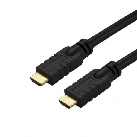 StarTech.com 15m(50ft) HDMI 2.0 Cable, 4K 60Hz Active HDMI Cable, CL2 Rated for In Wall Installation, Long Durable High Speed Ultra-HD HDMI Cable, HDR 10, 18Gbps, Male to Male Cord, Black - Al-Mylar EMI Shielding (HD2MM15MA) - HDMI cable - HDMI male to HDMI male - 15 m - 4K support - for P / N: ST122HD202, ST124HD202 - 1