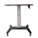 StarTech.com Mobile Standing Desk, Portable Sit Stand Ergonomic Height Adjustable Cart on Wheels, Rolling Computer / Laptop Workstation Table w /  Locking One-Touch Lift for Teachers / Student - Mobile Computer Table (STSCART) - Stand - for notebook  /  keyboard  /  mouse - black & silver - for P / N: ARMTBLTDT, ARMTBLTIW, ARMTBLTUGN