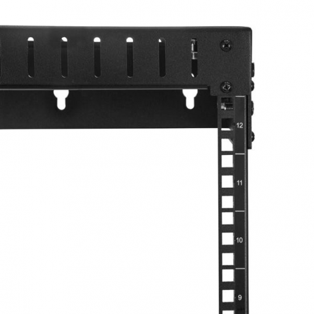 StarTech.com 12U 19" Wall Mount Network Rack, Adjustable Depth 12-20" 2 Post Open Frame Server Room Rack for AV / Data / IT Communication / Computer Equipment / Switch with Cage Nuts & Screws - 12U Adjustable Rack (RK12WALLOA) - Rack - wall mountable - black - 12U - 20" - 1