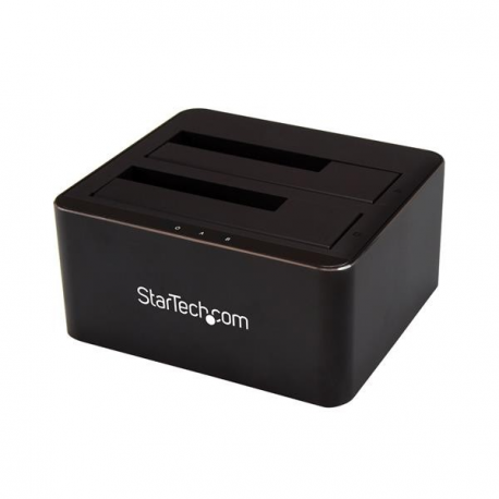 StarTech.com Dual Bay SATA HDD Docking Station - for 2 x 2.5 / 3.5" SATA SSD / HDD - Hot Swap - Hard Drive Docking Station - SSD Dock - HDD docking station - bays: 2 - 2.5", 3.5" - SATA 6Gb / s - USB 3.0 - black - for P / N: SVA12M5NA - 1