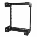 StarTech.com 12U 19" Wall Mount Network Rack - 12" Deep 2 Post Open Frame Server Room Rack for Data / AV / IT / Computer Equipment / Patch Panel with Cage Nuts & Screws 200lb Capacity, Black (RK12WALLO) - Rack - wall mountable - black - 12U - 12"