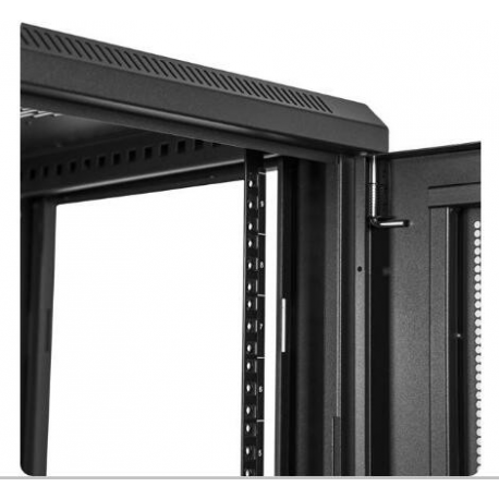 StarTech.com 2 Post 9U 19" Wall Mount Network Cabinet, Adjustable Depth 6-15" Locking IT Switch Depth Enclosure, Vented Computer / Electronics Equipment Data Rack w /  Shelf + Hook & Loop Tape - 19 Inch Wall Cabinet (RK9WALM) - Rack enclosure cabinet - wall mountable - black - 9U - 3