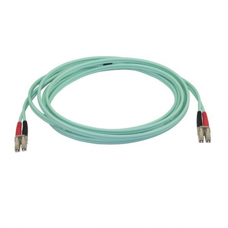 StarTech.com Aqua OM4 Duplex Multimode Fiber - 3m /  9 ft - 100 Gb - 50 / 125 - OM4 Fiber - LC to LC Fiber Patch Cable (450FBLCLC3) - Network cable - LC multi-mode (M) to LC multi-mode (M) - 3 m - fibre optic - duplex - 50  /  125 micron - OM4 - aqua - 0