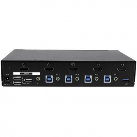 StarTech.com 4 Port HDMI KVM - HDMI KVM Switch - 1080p - USB 3.0 & Audio Support - KVM Video Switch (SV431HDU3A2) - KVM / USB switch - 4 x KVM / audio / USB + 3 x SuperSpeed USB - 1 local user - rack-mountable - AC 120 / 230 V / DC 9 - 12 V - for P / N: SV431RACK - 4