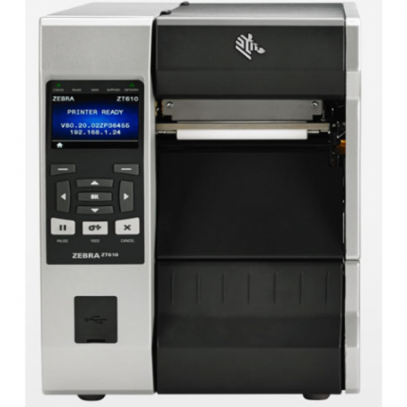 Zebra ZT620 - Label printer - direct thermal  /  thermal transfer - Roll (17.1 cm) - 300 dpi - up to 305 mm / sec - USB, serial, Gigabit LAN, USB host, NFC, Bluetooth 4.0 - rewinder - 0