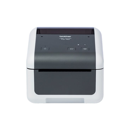 Brother TD-4520DN - Label printer - direct thermal - Roll (11.8 cm) - 300 x 300 dpi - up to 152 mm / sec - USB 2.0, LAN, serial - grey, white - 3