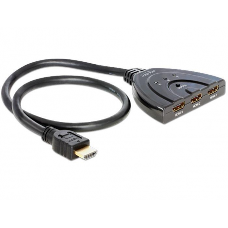 DeLock HDMI 3 - 1 Switch bidirectional - Video / audio splitter - desktop - 0