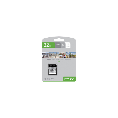 PNY Elite - Flash memory card - 32 GB - UHS-I U1  /  Class10 - SDHC UHS-I - 0