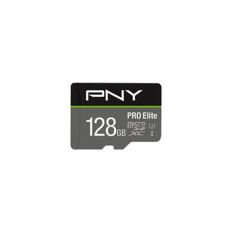 PNY PRO Elite - Flash memory card (microSDXC to SD adapter included) - 128 GB - A1  /  Video Class V30  /  UHS-I U3  /  Class10 - microSDXC UHS-I - 0