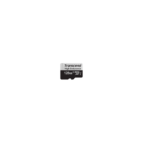 Transcend 350V - Flash memory card (SD adapter included) - 128 GB - UHS-I U1  /  Class10 - microSDXC UHS-I - 0