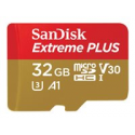 SanDisk Extreme PLUS - Flash memory card (microSDHC to SD adapter included) - 32 GB - A1  /  Video Class V30  /  UHS-I U3 - microSDHC UHS-I