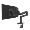 Ergotron LX - Mounting kit (articulating arm, 2 pivots, dual displays bow, base, 2-piece desk clamp, 8" pole, extension) - for 2 LCD displays - dual direct - matte black - screen size: up to 25"