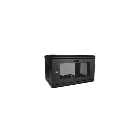 StarTech.com 2 Post 6U 19" Wall Mount Network Cabinet, 15" Deep Locking IT Switch Depth Enclosure, Vented Computer / Electronics Equipment Data Rack with Shelf & Hook & Loop Tape / Assembled - 19 Inch Wall Cabinet (RK616WALM) - Rack enclosure cabinet - wall mountable - black - 6U - 0