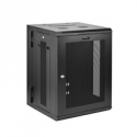 StarTech.com 15U 19" Wall Mount Network Cabinet, 16" Deep Hinged Locking IT Network Switch Depth Enclosure, Assembled Vented Computer Equipment Data Rack with Shelf & Flexible Side Panels - 15U Vented Cabinet (RK1520WALHM) - Rack cabinet - 4-post - wall mountable - black - 15U - 16"