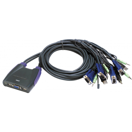 ATEN Petite CS64US - KVM / audio / USB switch - 4 x KVM / audio / USB - 1 local user - desktop - 0