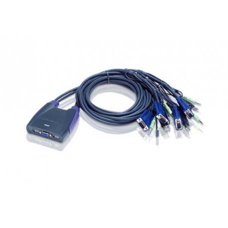 ATEN Petite CS64US - KVM / audio / USB switch - 4 x KVM / audio / USB - 1 local user - desktop - 1